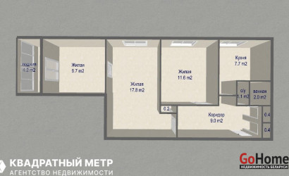 Купить 3-комнатную квартиру, Минск, Глебки ул., 82(Фрунзенский район). Фото 5