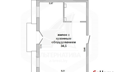 Купить 1-комнатную квартиру, Брест, Центр, пр-т Машерова. Фото 1