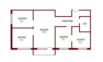 Купить 4-комнатную квартиру, Брест, ул. Янки Купалы, д. . Фото 8