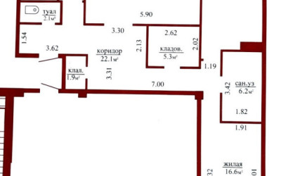  9-этаж.(55.7 м2), Гродно(Захарова , д. 24)