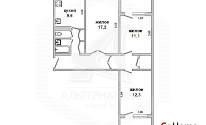 Купить 3-комнатную квартиру, Брест, Центр, ул. Куйбышева. Фото 10