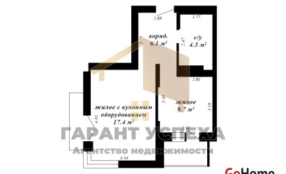 Купить 1-комнатную квартиру, Брест, ул. Фомина. Фото 18