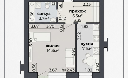 Купить 1-комнатную квартиру, Озерный, Санаторий-профилакторий Волма, 1. Фото 3