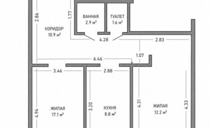 Купить 2-комнатную квартиру, Лида, Гастелло ул., 47/4. Фото 11