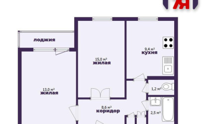 Купить 2-комнатную квартиру, Молодечно, Будавников ул., 13. Фото 18