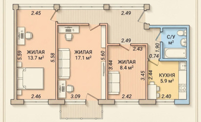 Купить 3-комнатную квартиру, Минск, Каховская, 34 (Центральный район). Фото 28