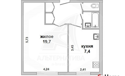 Купить 1-комнатную квартиру, Брест, Центр, ул. Карбышева. Фото 1