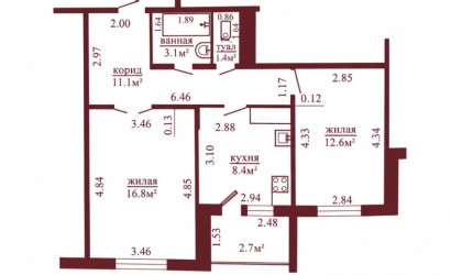 Купить 2-комнатную квартиру, Гродно, Огинского, 18. Фото 16