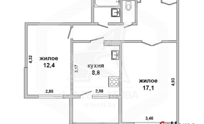 Купить 2-комнатную квартиру, Брест, Южный, ул. Гвардейская. Фото 19