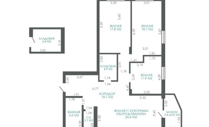 Купить 4-комнатную квартиру, Минск, Нововиленская ул., 53 (Центральный район). Фото 33