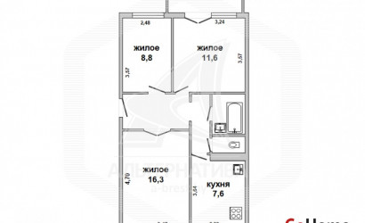 Купить 3-комнатную квартиру, Малорита, , 