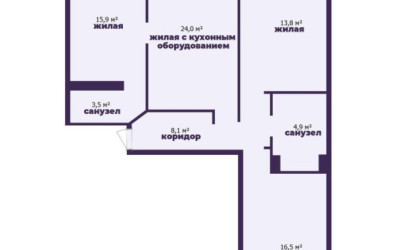 Купить 4-комнатную квартиру, Минск, Чюрлениса ул., 24 (Московский район). Фото 2