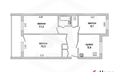 Купить 3-комнатную квартиру, Брест, Центр, ул. Пушкинская. Фото 1