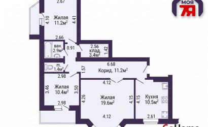 Купить 3-комнатную квартиру, Минск, Городецкая ул., 32(Первомайский район). Фото 11