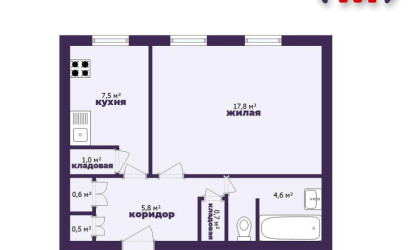 Купить 1-комнатную квартиру, Солигорск, Октябрьская ул., 61. Фото 2