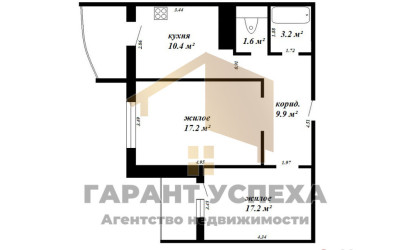 Купить 2-комнатную квартиру, Брест, ул. Рокосовского, д. . Фото 18