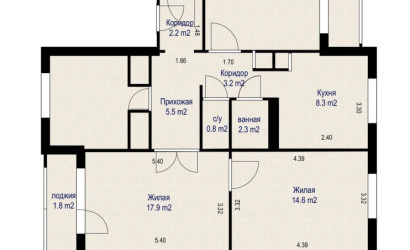 Купить 2-комнатную квартиру, Сеница, набережная, 74. Фото 22