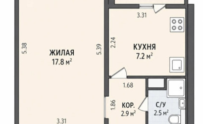 Купить 1-комнатную квартиру, Минск, Всеволода Игнатовского, 12 (Фрунзенский район). Фото 2