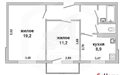 Купить 2-комнатную квартиру, Кобрин, , . Фото 7