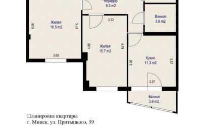 Купить 2-комнатную квартиру, Минск, Притыцкого ул., 39 (Фрунзенский район). Фото 18