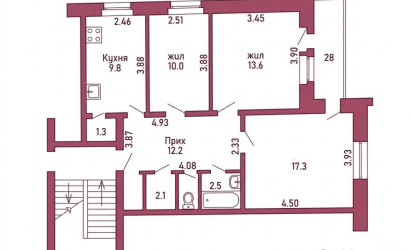 Купить 3-комнатную квартиру, Обухово, 40 лет Победы, 5. Фото 9