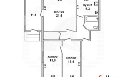 Купить 3-комнатную квартиру, Пелище, , . Фото 1