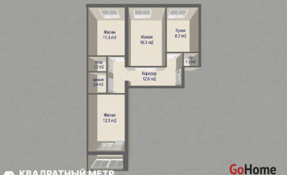 Купить 3-комнатную квартиру, Минск, Денисовская ул., 6(Ленинский район). Фото 40