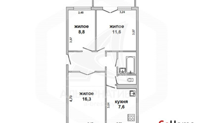 Купить 3-комнатную квартиру, Малорита, , 