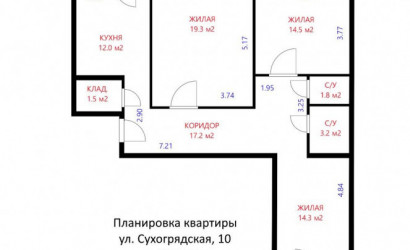 Купить 3-комнатную квартиру, Жодино, Сухогрядская ул., 10. Фото 17