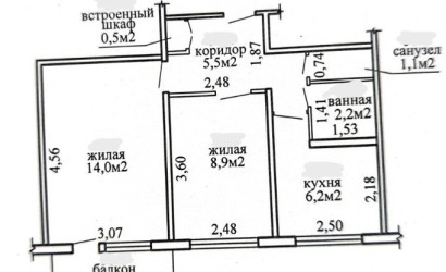 Купить 2-комнатную квартиру, Гомель, Павлова, 3А. Фото 17