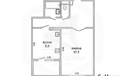 Купить 1-комнатную квартиру, Брест, Южный, ул. Гвардейская. Фото 7