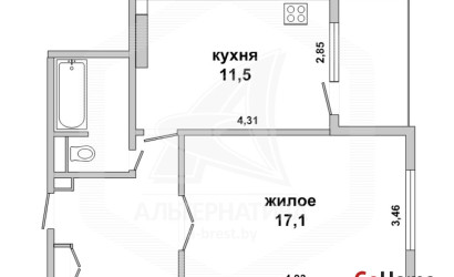 Купить 1-комнатную квартиру, Брест, Южный, ул. Пронягина. Фото 1