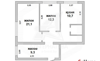 Купить 3-комнатную квартиру, Брест, Ковалево, ул. Карьерная. Фото 1