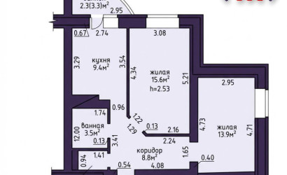 Купить 2-комнатную квартиру, Вилейка, Городищенская ул., 15. Фото 17