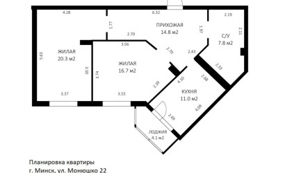 Купить 2-комнатную квартиру, Минск, Монюшко ул., 22 (Ленинский район). Фото 43