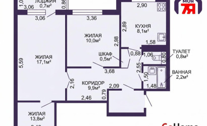 Купить 3-комнатную квартиру, Слуцк, Солигорская ул., 8. Фото 19