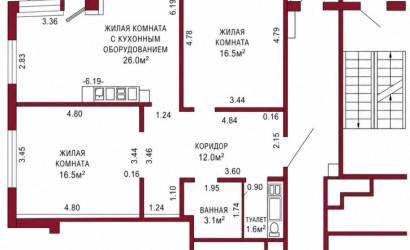 Купить 3-комнатную квартиру, Гродно, Валентины Макаровой, 2А. Фото 19