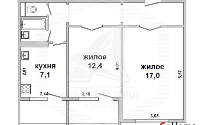 Купить 2-комнатную квартиру, Брест, Речица, ул. Адамковская. Фото 1