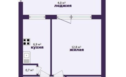 Купить 1-комнатную квартиру, Вилейка, Гагарина ул., 12. Фото 8