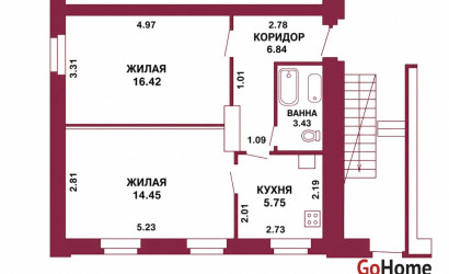 Купить 2-комнатную квартиру, Гродно, Городничанская, 24. Фото 15