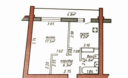 Купить 1-комнатную квартиру, Новополоцк, Молодежная ул., 184/Б. Фото 14