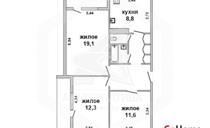 Купить 3-комнатную квартиру, Кобрин, , . Фото 10