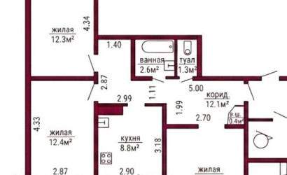 Купить 3-комнатную квартиру, Гродно, Клецкова, 3. Фото 14