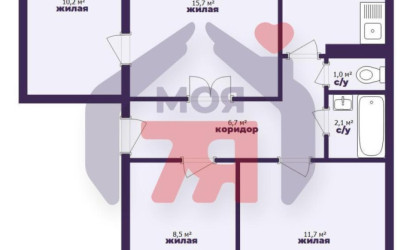 Купить 4-комнатную квартиру, Вилейка, Гагарина ул., 15. Фото 14