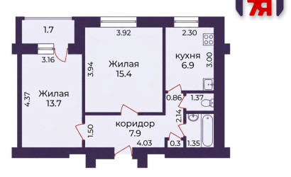 Купить 2-комнатную квартиру, Солигорск, Ленина ул., 6. Фото 18