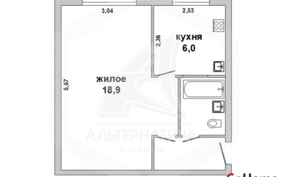 Купить 1-комнатную квартиру, Брест, Центр, пр-т Машерова. Фото 1