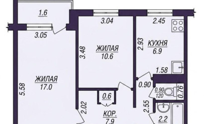 Купить 2-комнатную квартиру, Солигорск, Железнодорожная ул., 34. Фото 15
