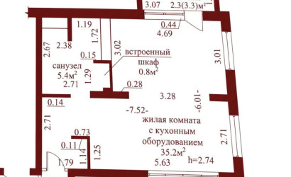 Купить 1-комнатную квартиру, Гродно, Советских Пограничников, 57. Фото 14