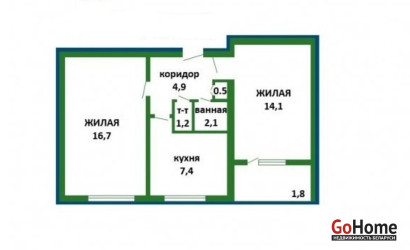 Купить 2-комнатную квартиру, Минск, Пушкина, 36 (Фрунзенский район). Фото 1