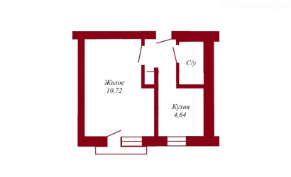 Купить 1-комнатную квартиру, Пинск, 60 лет Октября, 22. Фото 5